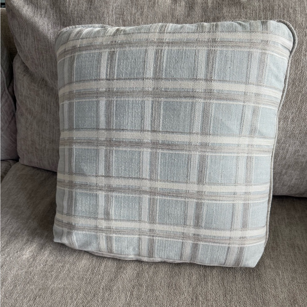 ** 20x20 Plaid blue/Gray Throw Pillow set